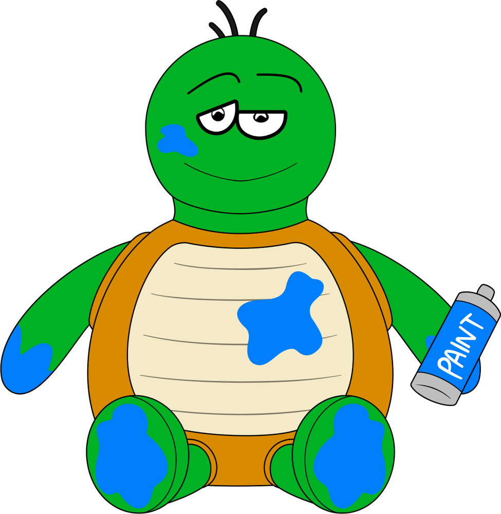 Sock Puppet Master Graffiti Turtle Plush (9in)