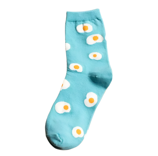 chaussettes bleues oeuf au plat mrcol