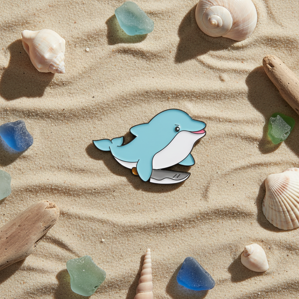 Pin's Dauphin avec un Couteau