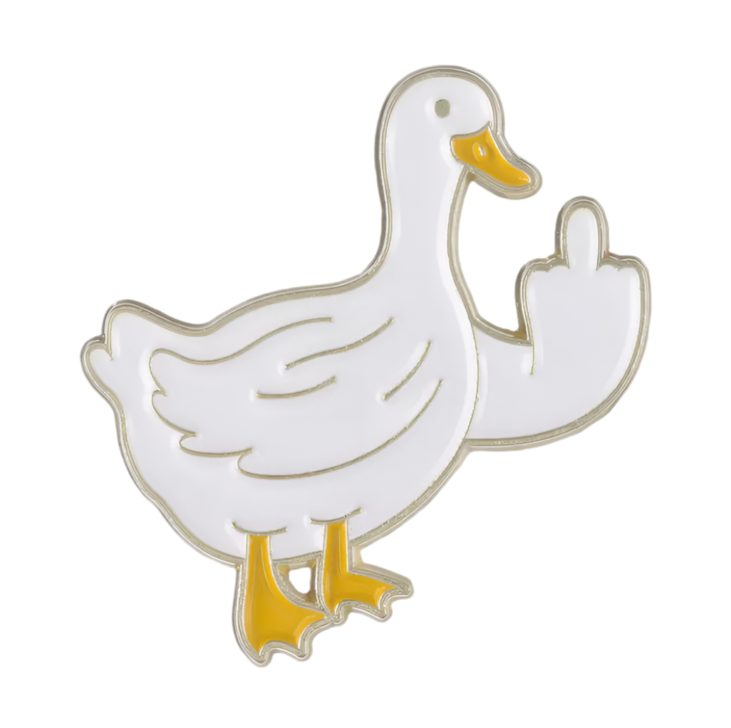 Pin de pato blanco Pato blanco apagado