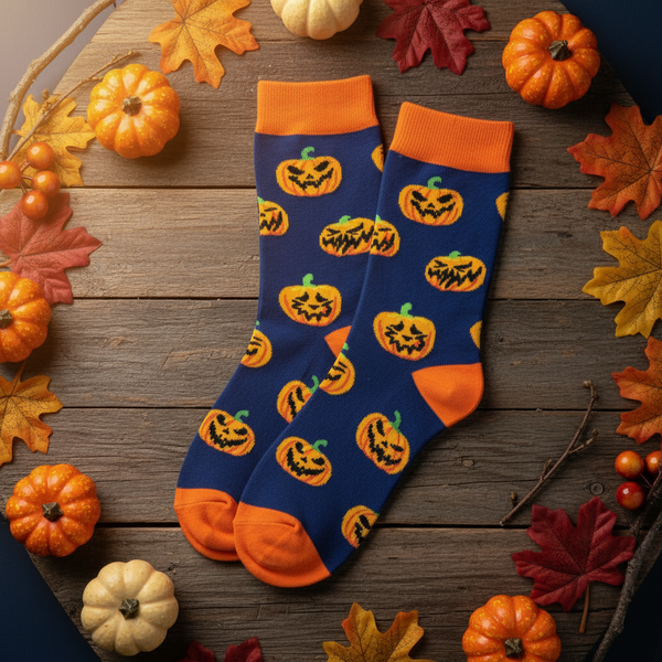 Halloween pompoensokken