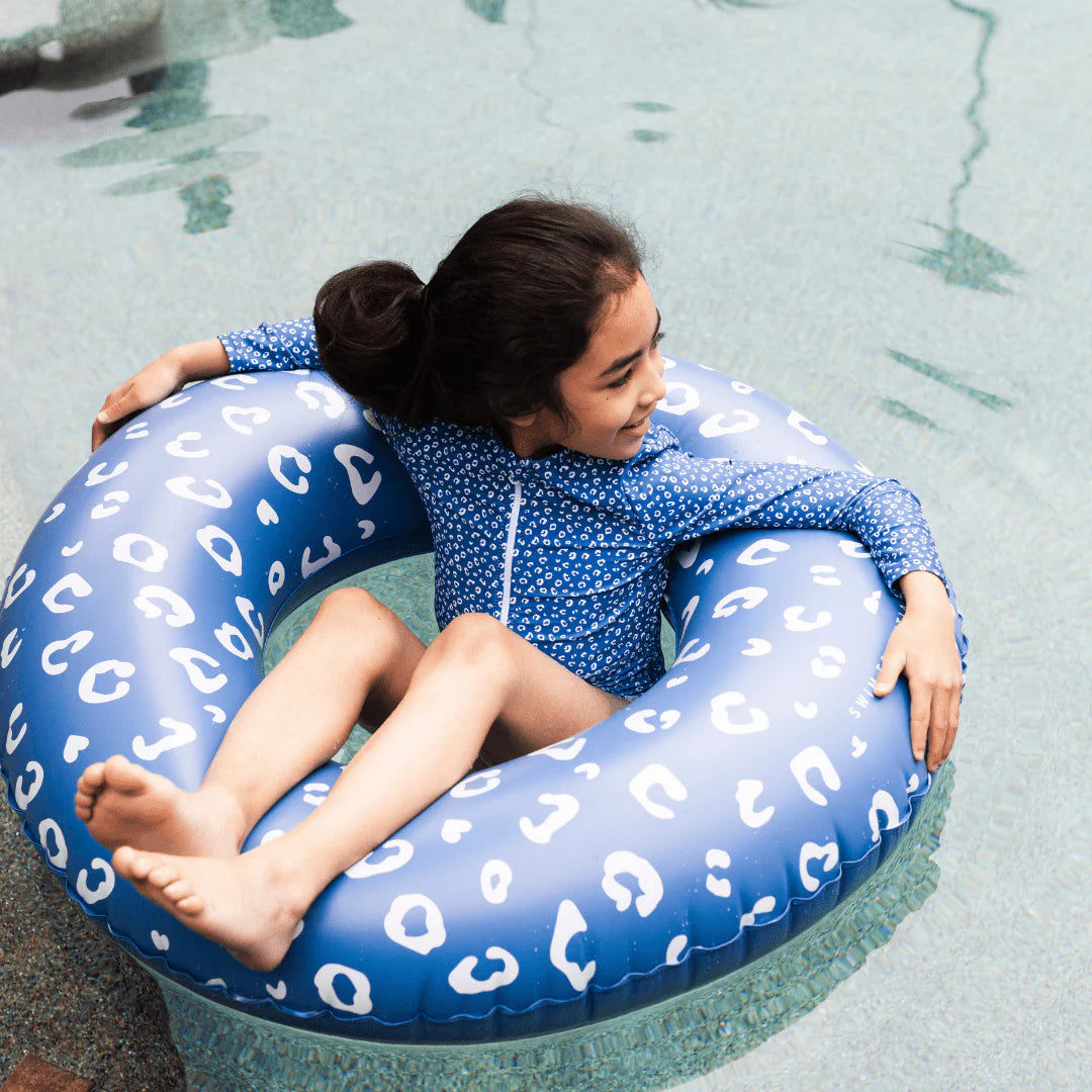 Bouée de piscine Léopard Bleu