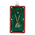 Adorno navideño mesa de billar de cristal, 12 cm