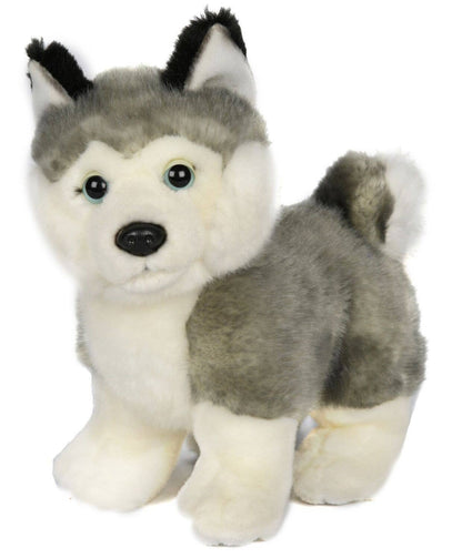 Peluche Chiot husky gris, debout