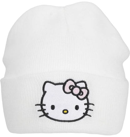 Bonnet blanc Hello Kitty avec logo