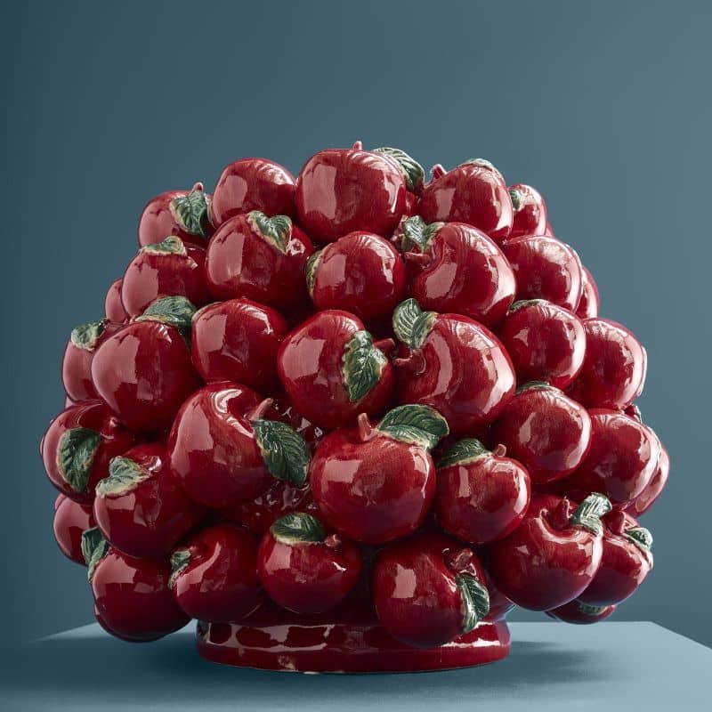 Jarrón de manzana, gres rojo, 42 x 42 x 32 cm