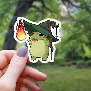 Tovenaar Kikker Sticker Vuurbal RPG