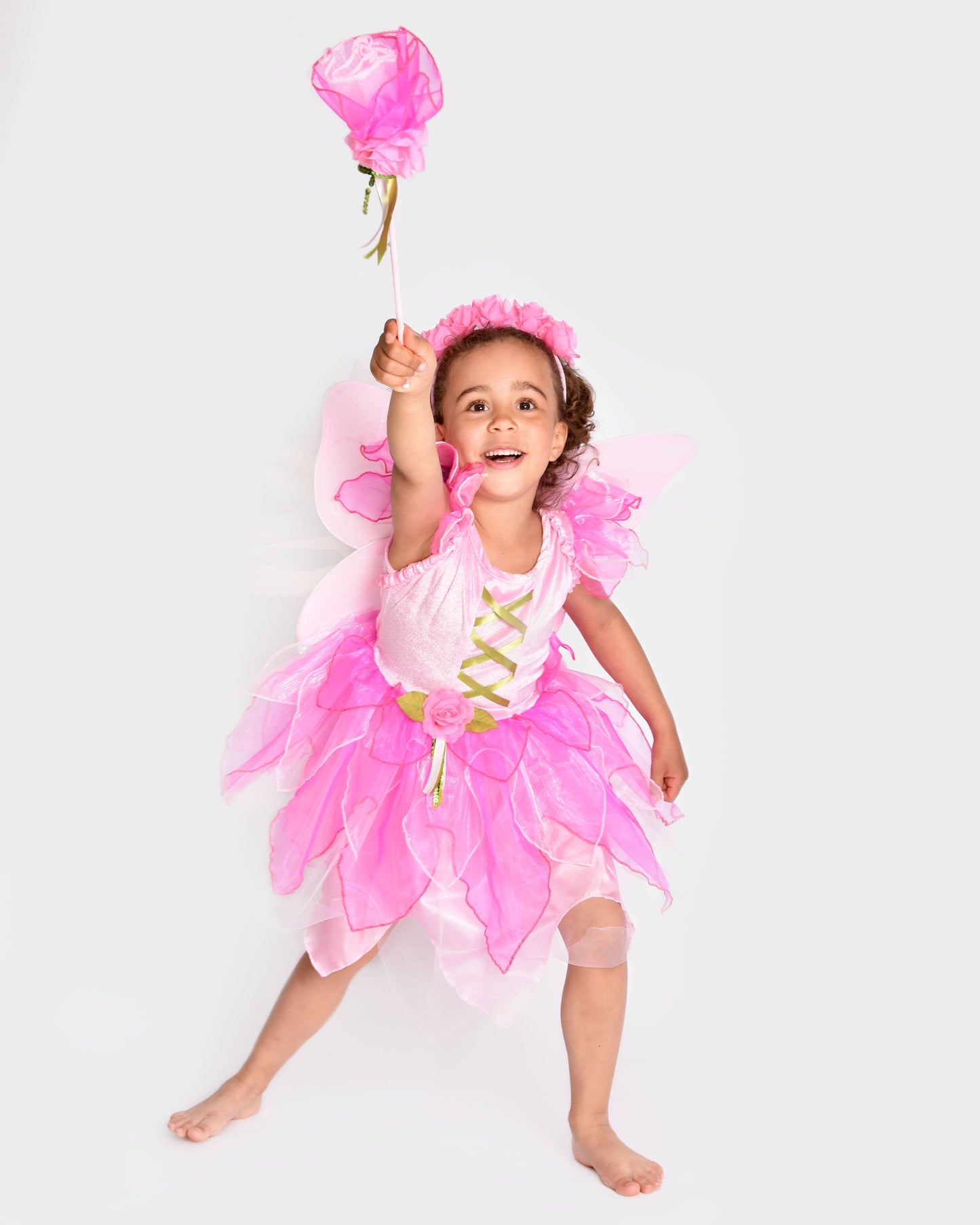 Robe féerique avec ailes+diadème+baguette 122-128 cl 6-8 ans