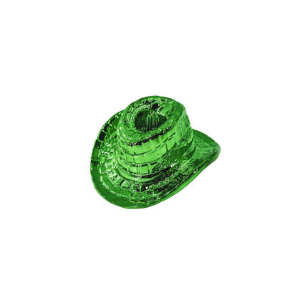 Portavelas - Sombrero de vaquero - Verde - 13,5 x 11 x 7 cm