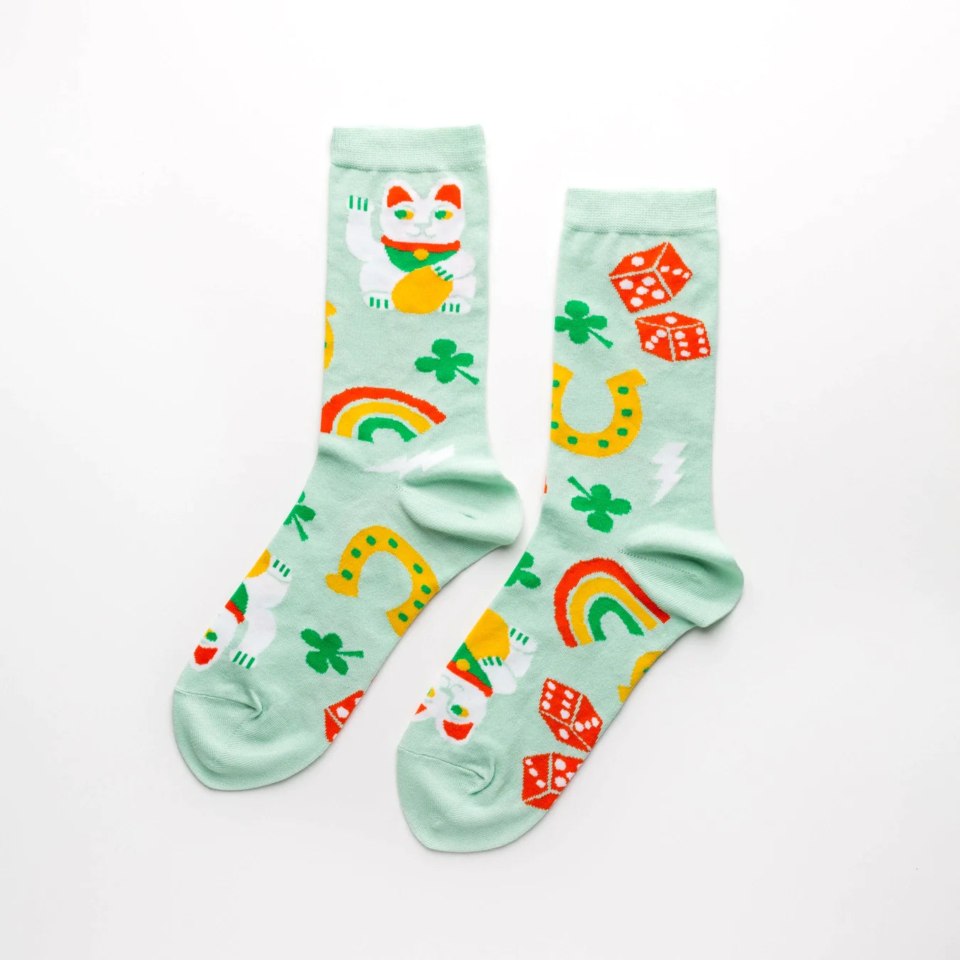 Lucky Socks - Lucky Cats, Clovers, Lightning Bolts and Rainbows