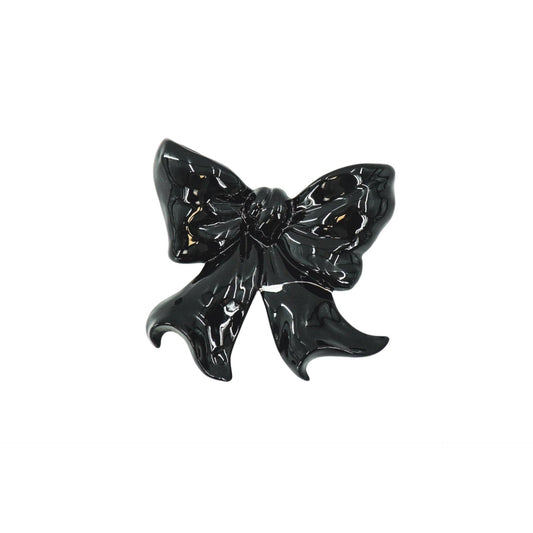 Jarrón de pared - Jarrón tipo cuenco - Cerámica - Negro - 19 x 18,5 x 5,5 cm
