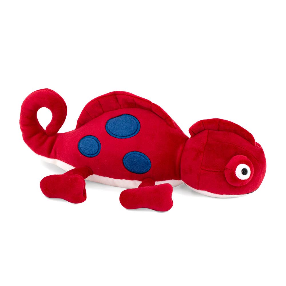 Rode kameleon pluche speelgoed 30 cm