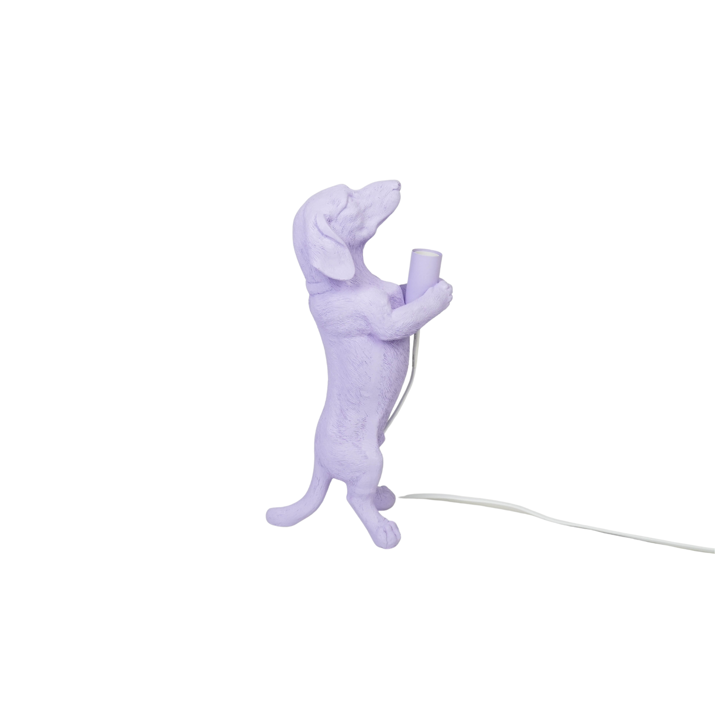 Lampe de Table - Lampe Teckel - Polyrésine - Lilas - E14 - 10x15x38cm