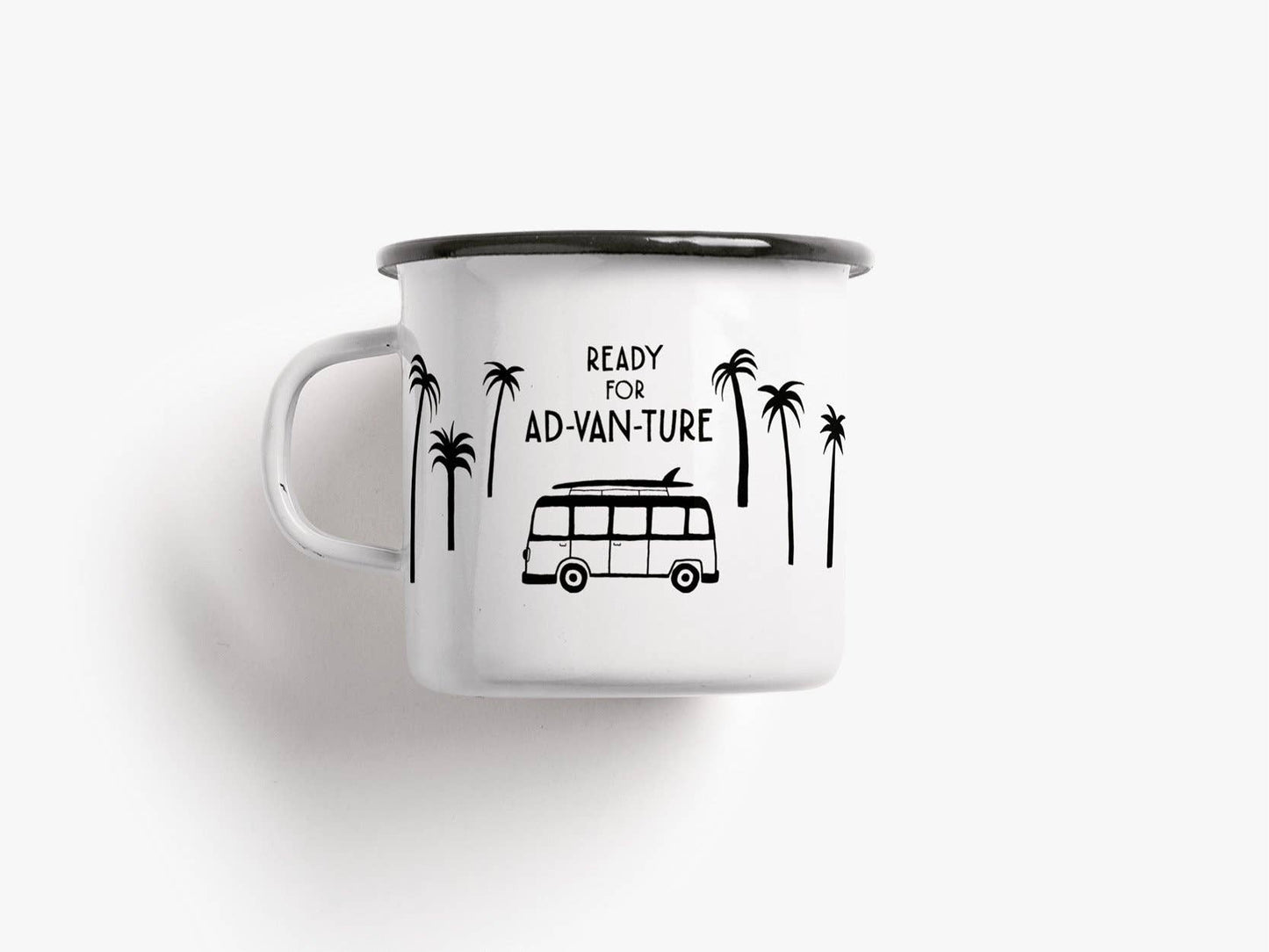 Mug en émail « Ready for Ad-Van-Ture »