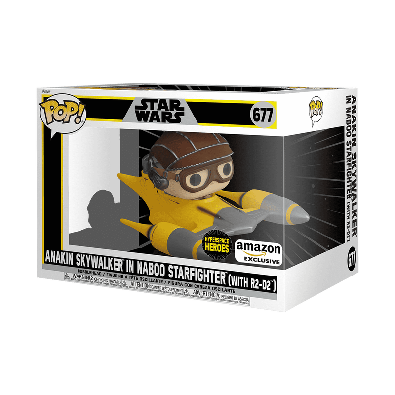 Figura Pop! Super Deluxe de Anakin Skywalker en el Caza Estelar de Naboo (con R2-D2)