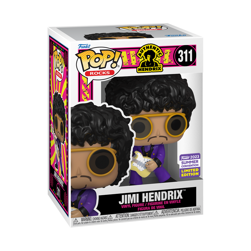 Jimi Hendrix con traje morado