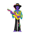 Jimi Hendrix (Black Light) - Figurine GOLD