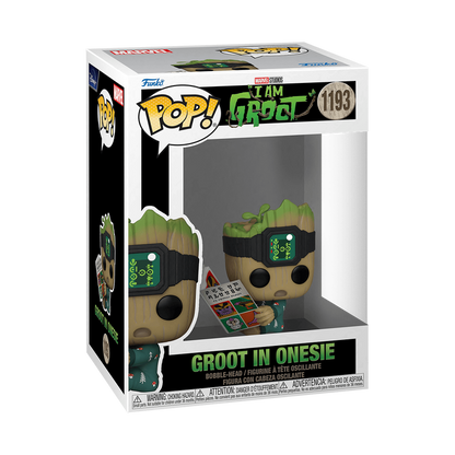 pop groot in onesie with book 1193