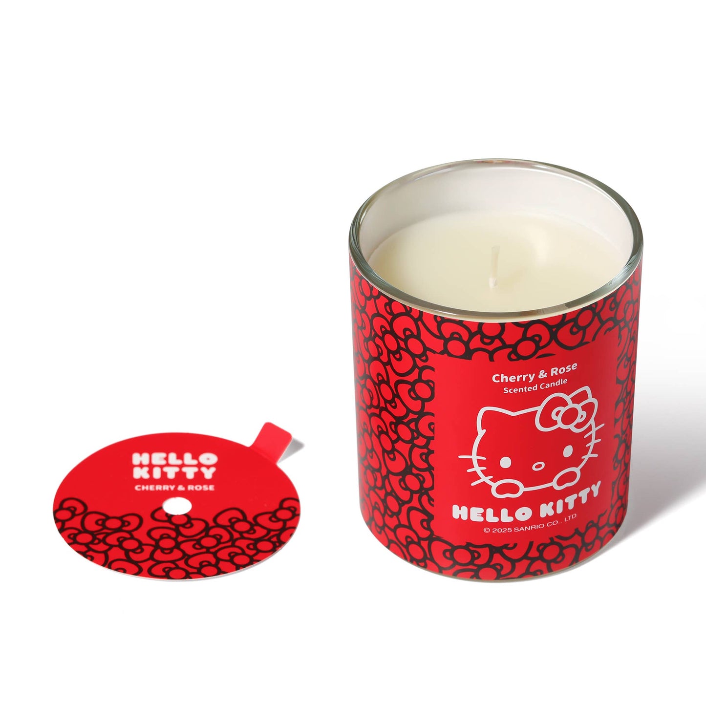 Bougie Rouge Imprimé Original Hello Kitty, Parfum Cerise & Rose