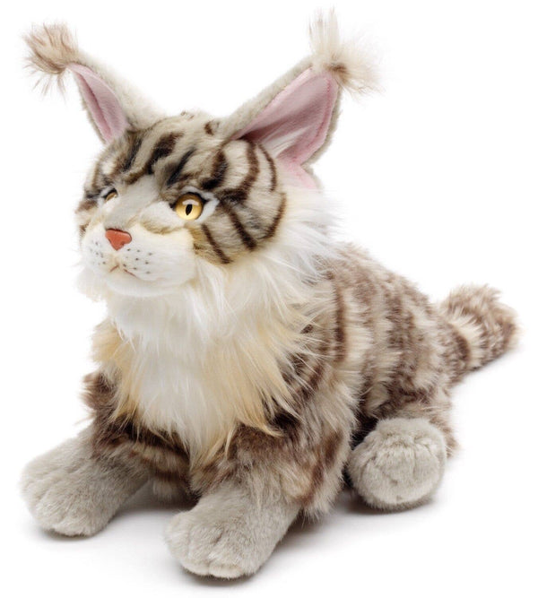 Peluche Chat Maine coon assis (gris) Uni Toys