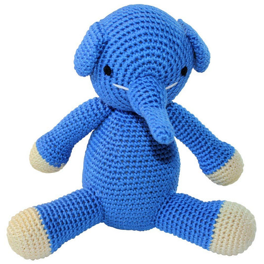Peluche em crochê tamanho XL - Elefante Azul
