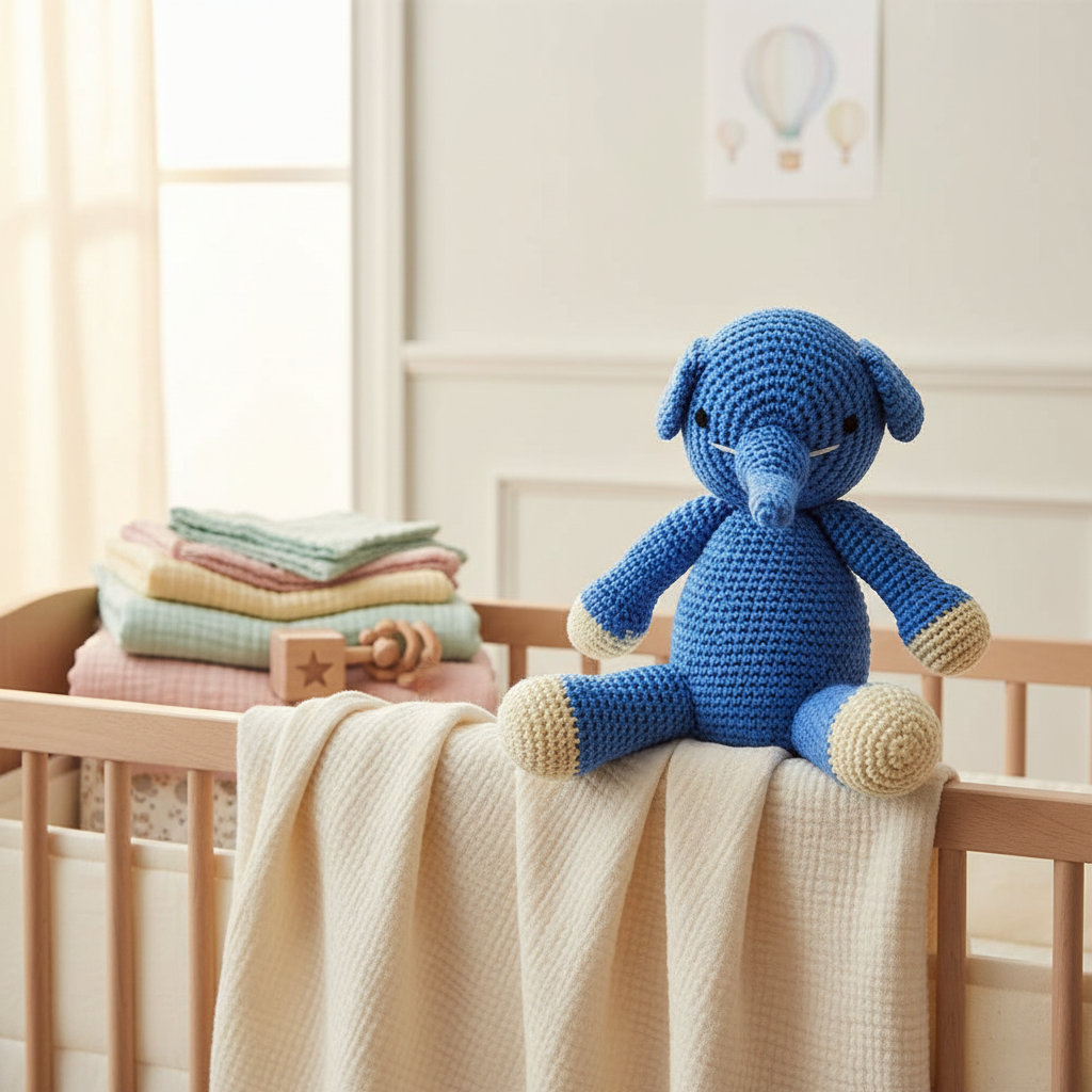 XL Crochet Plush - Blue Elephant