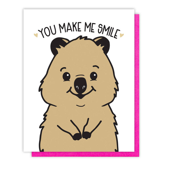 Biglietto di auguri Quokka "Mi fai sorridere"