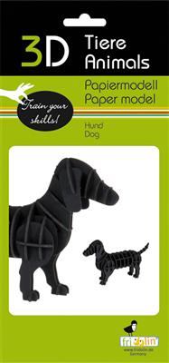 Modelo de papel 3D - Perro salchicha