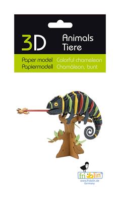 Modello di carta 3D - Camaleonte colorato