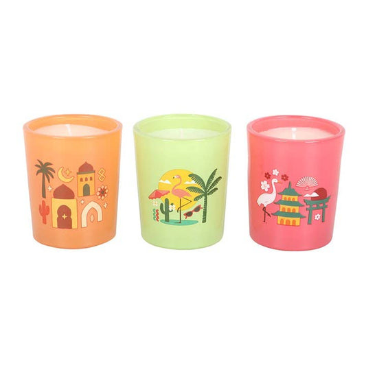 Trio de bougies parfumées Parfums du monde