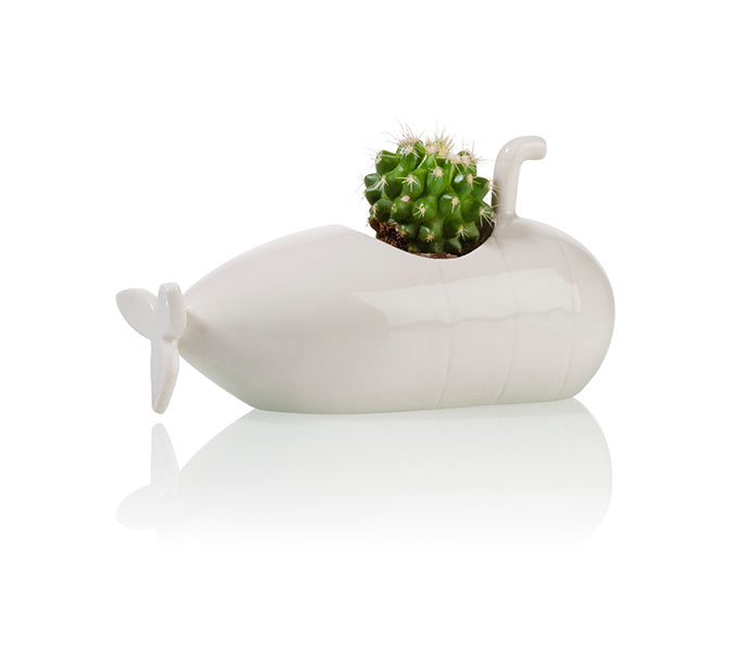 Pot de Fleur Sous-Marin Blanc – Petit