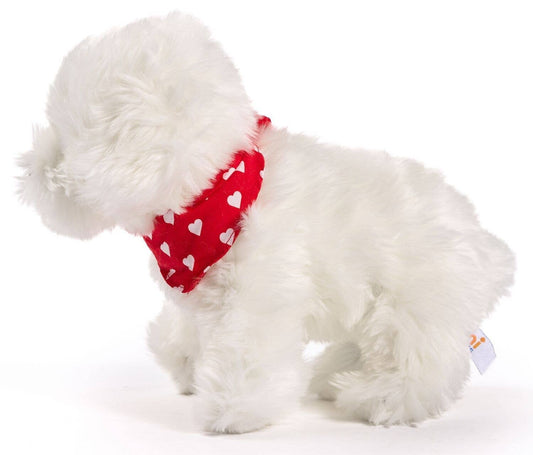 Peluche Bichon Maltese in piedi - Con bandana