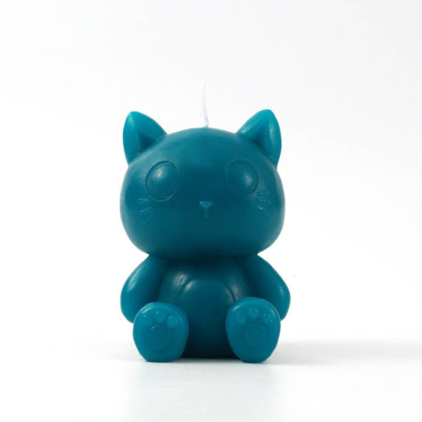 Bougie Chat Bleu Pétrole