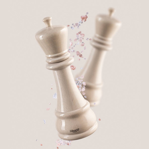 Moulin à épices «Chess» Roi en hêtre blanc laqué brillant