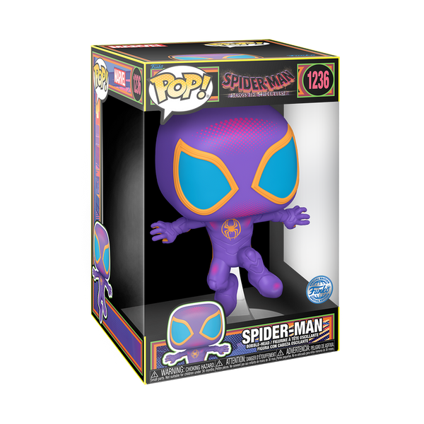 Funko Pop! Jumbo Spider-Man (Miles Morales) (Black Light) – Spider‑Man