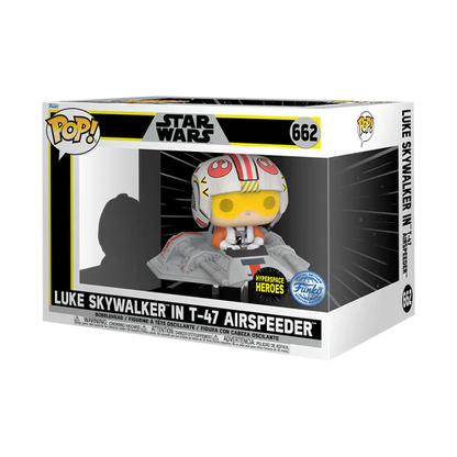 Pop! Rides Super Deluxe Luke Skywalker dans T-47 Airspeeder