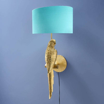 Applique murale Perroquet Percy, or/turquoise