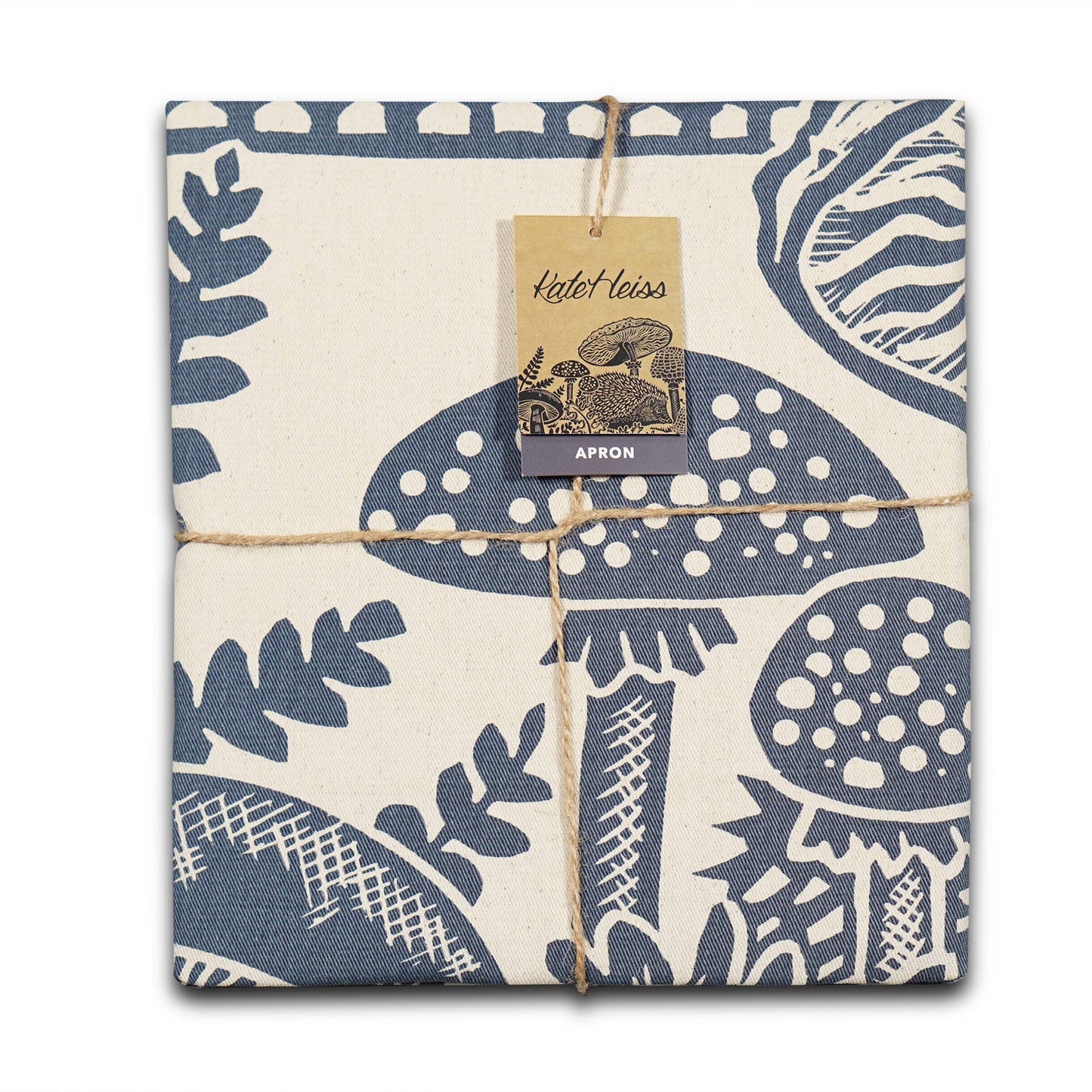 Paddenstoel Egel Blauw Gerecycled Katoenen Schort