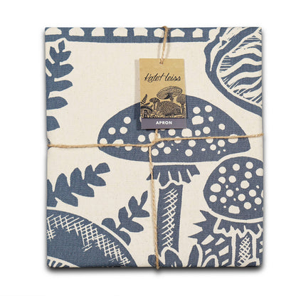 Paddenstoel Egel Blauw Gerecycled Katoenen Schort