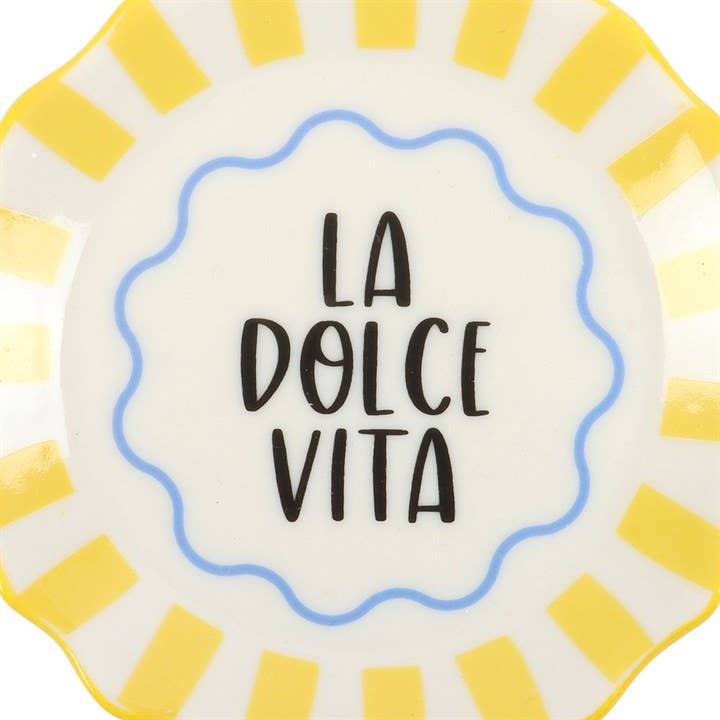 Plat à Bibelots “La Dolce Vita” Rayé Jaune