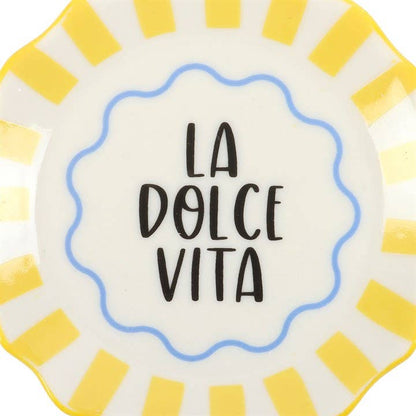 Plat à Bibelots “La Dolce Vita” Rayé Jaune