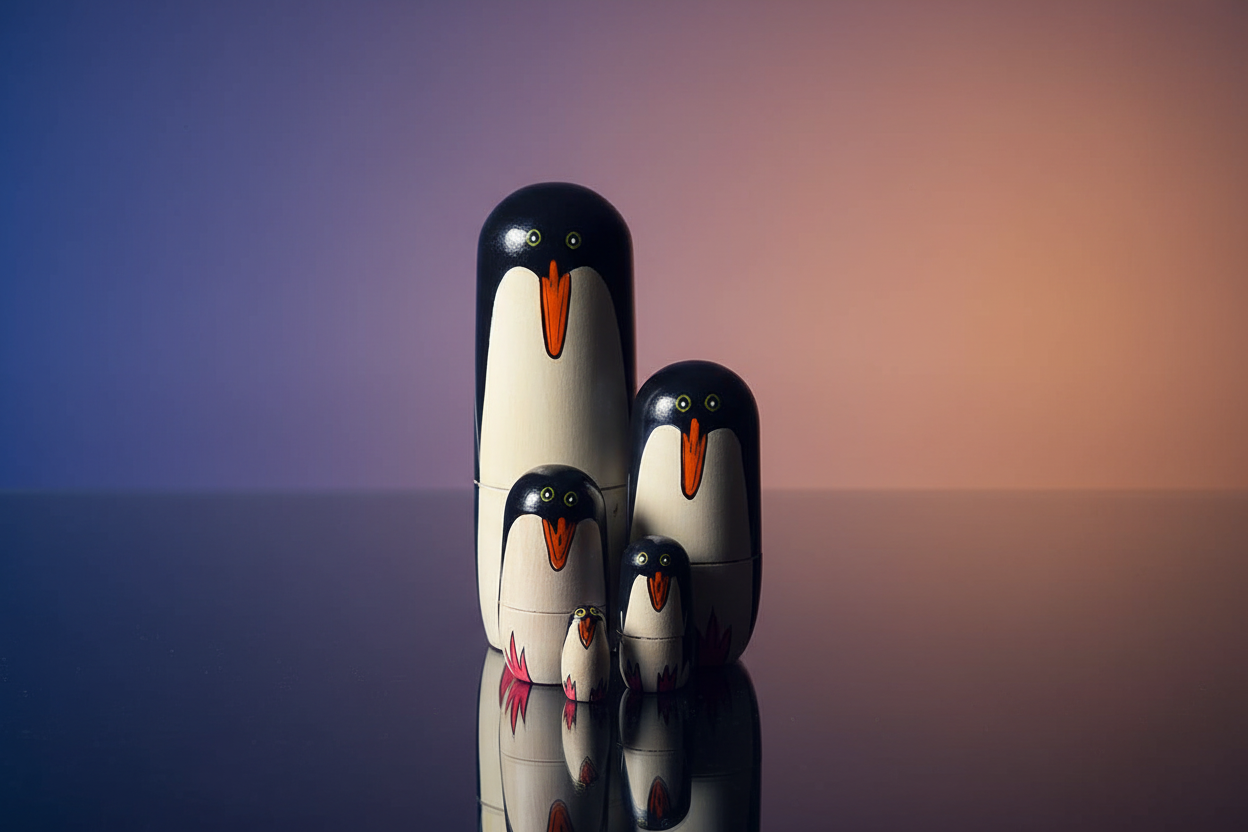 Pingüino muñeca rusa
