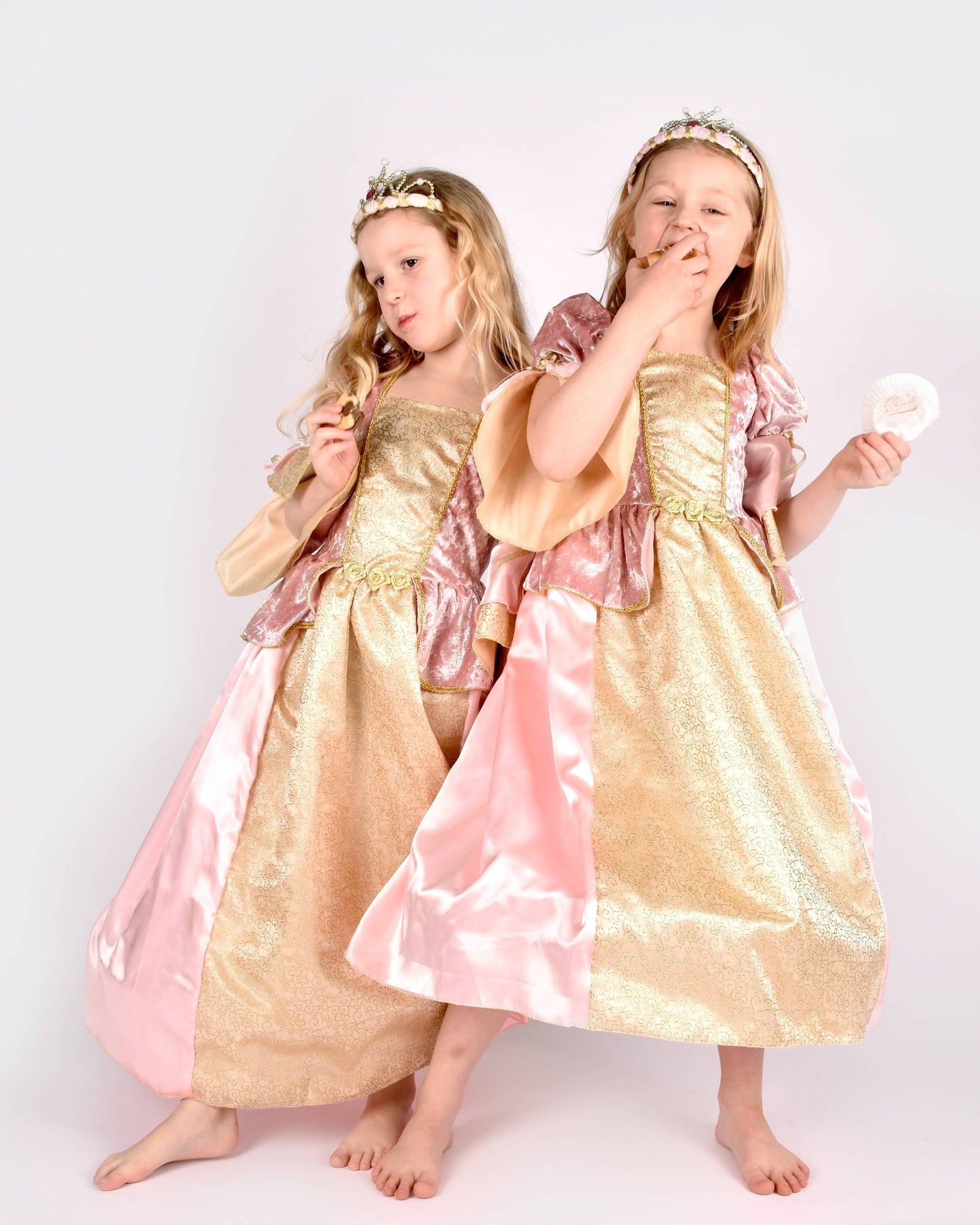 Robe de princesse royale rose grande taille 122-128 cm 6-8 ans