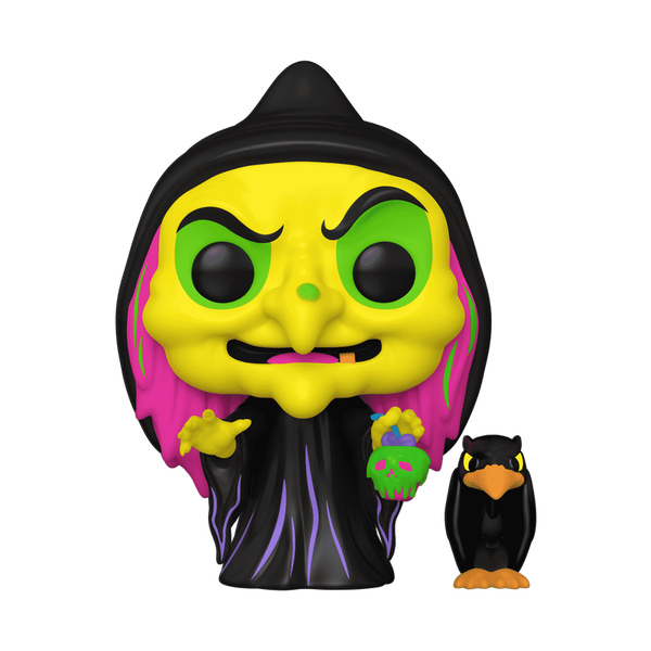 Funko Pop! & Buddy Reine-sorcière Dinguisé avec Corbeau (Black Light) – Disney