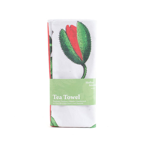 Torchon Hortus Botanicus avec motif coquelicot