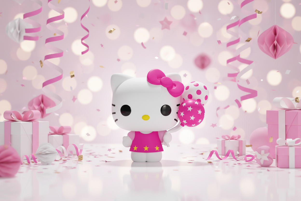¡Estallido! Hello Kitty con globos