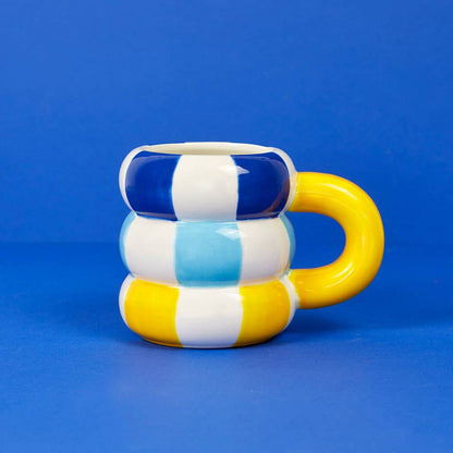Caneca Floats, amarela, 300 ml, cerâmica