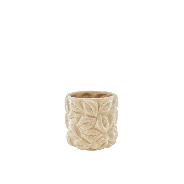 Maceta - Besos - Cerámica - Beige - 11x11x11,5 cm