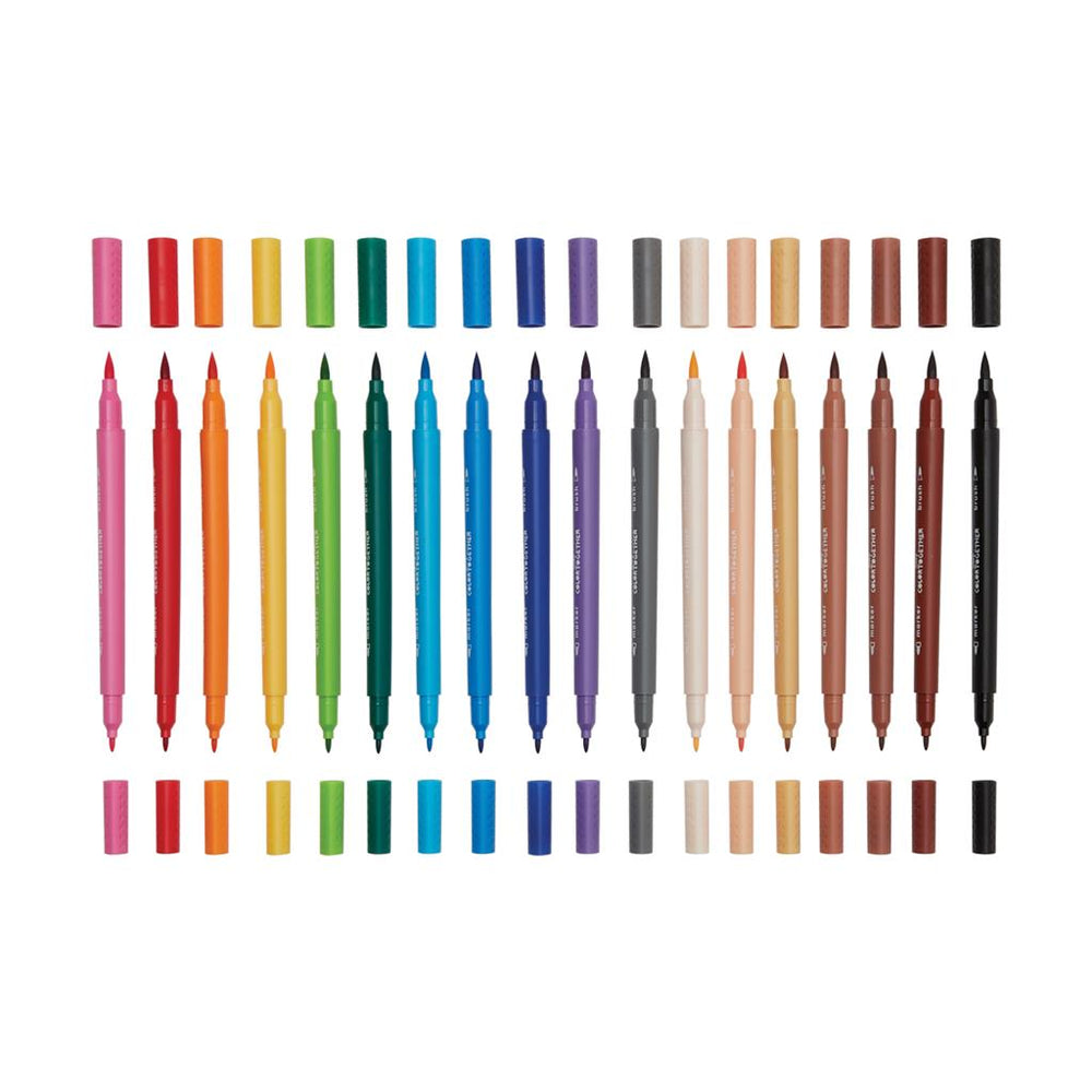 Conjunto de 18 canetas de feltro multicoloridas