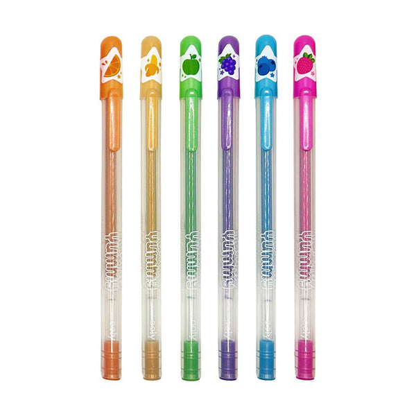 Set di 6 penne gel metalliche e profumate